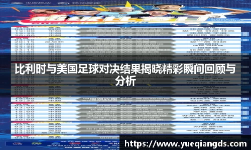 比利时与美国足球对决结果揭晓精彩瞬间回顾与分析